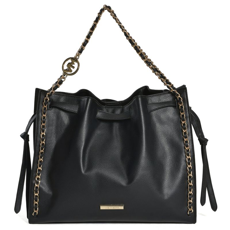 VIA MARTE BOLSA OMBRO FEMININO PRETO B2-711-01 MATERIAL SINTETICO-1759429064500