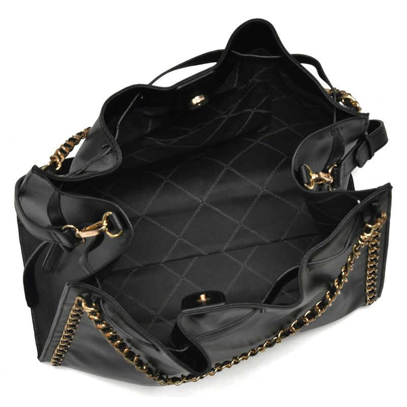 VIA MARTE BOLSA OMBRO FEMININO PRETO B2-711-01 MATERIAL SINTETICO-1759429043155