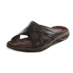 Sandália Masculina Couro Tiras Pegada Marrom-1738089997942